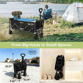 InBrave wagon folded for easy car trunk storage and quick setup.