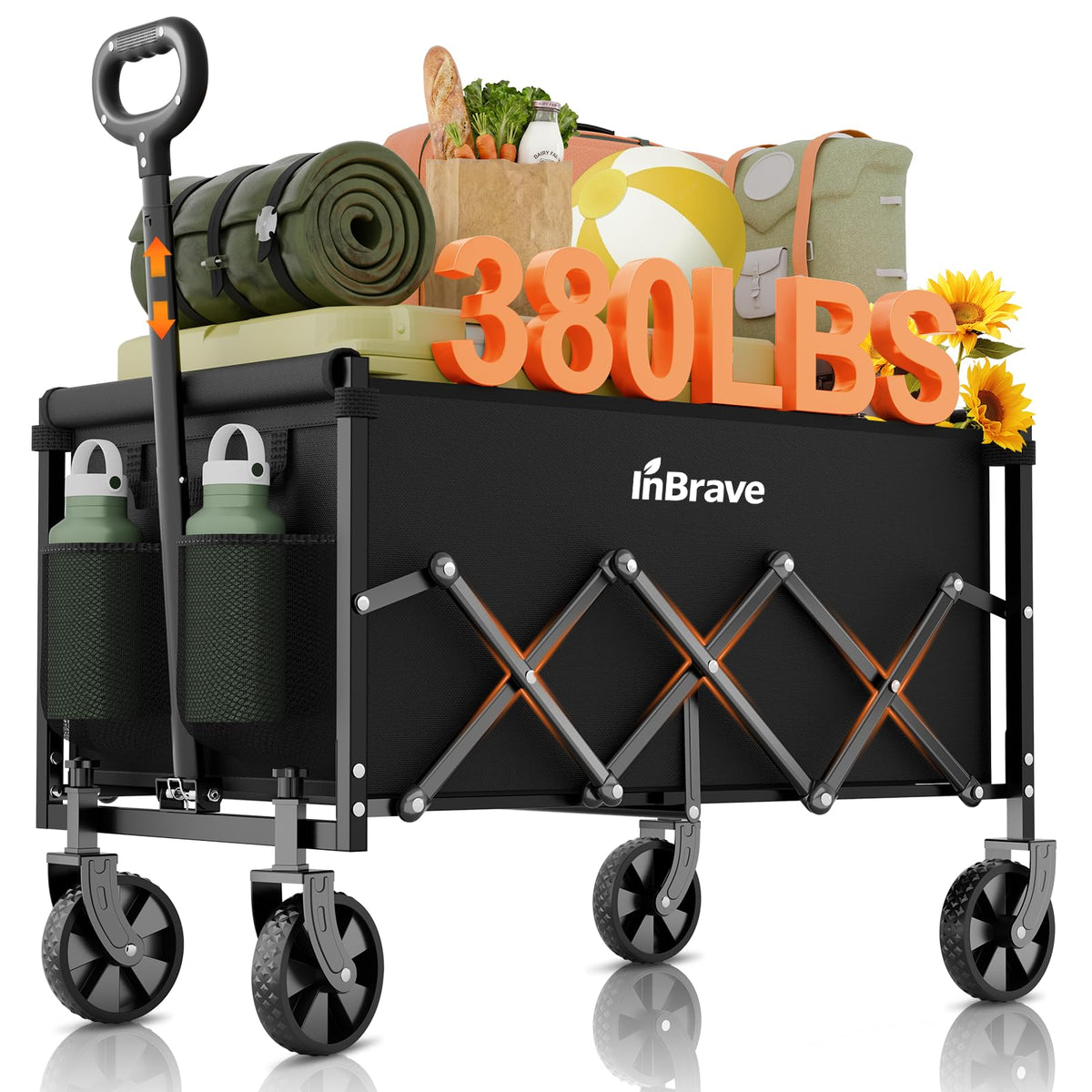 InBrave foldable wagon in compact briefcase size for easy storage.
