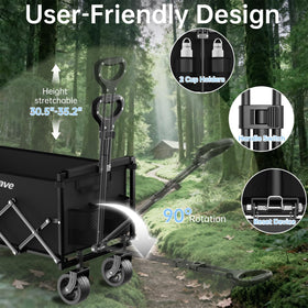 InBrave wagon's waterproof cover cleans easily after camping, gardening, or beach trips.