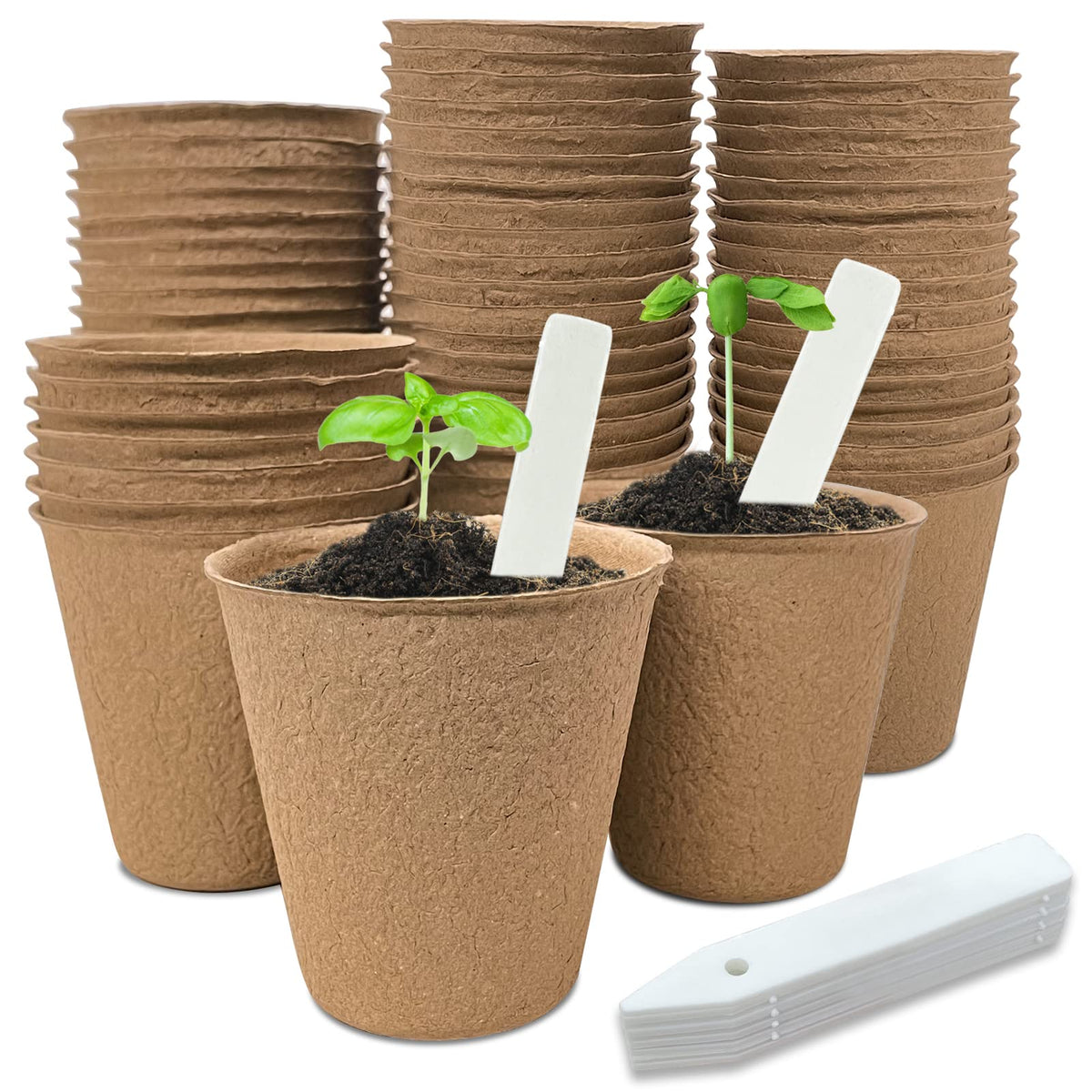 INCIKITI 40pcs peat pots for seed starting and easy transplanting