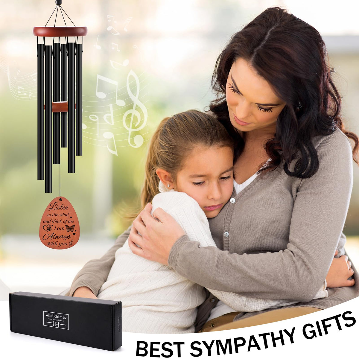 INCOK cat memorial wind chime in breeze shows soothing motion