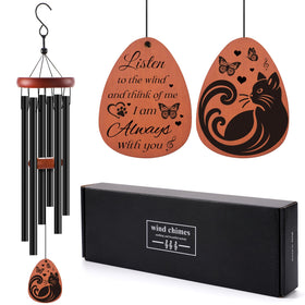 INCOK cat memorial wind chime close up of metal tubes showing soothing sound