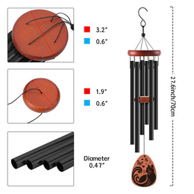 INCOK cat memorial wind chime wooden pendant detail for heartfelt display