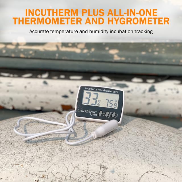 IncuTherm Plus remote probe placed inside the incubator with outside display visible