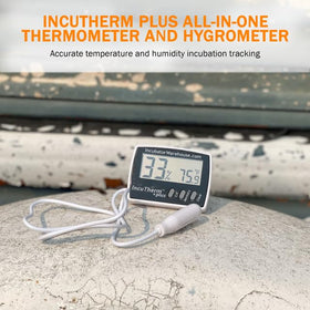 IncuTherm Plus remote probe placed inside the incubator with outside display visible