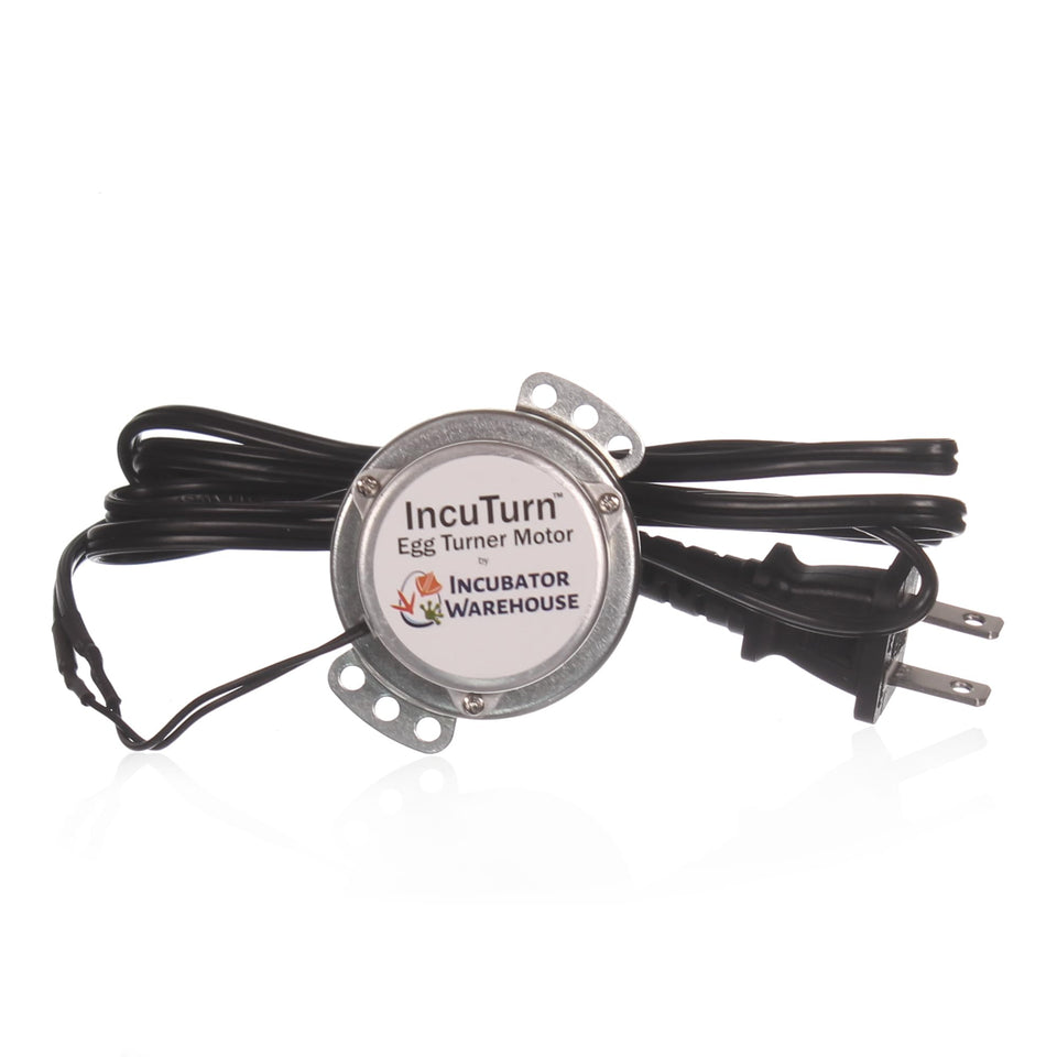 Incubator Warehouse replacement egg turner motor with durable materials for humid incubators.