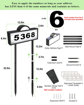 INDARUN address sign in warm white mode for cozy curb appeal after dark.