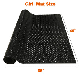 Indiedouker deck-protector-mat demonstrates wide coverage and easy cleanup after cooking.
