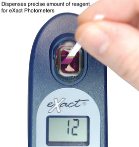 Exact DPD-1 strip showing color change for precise chlorine reading with eXact photometers
