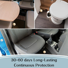 INENNT sphere-shaped ball diffuses scent evenly for consistent coverage in cars and campers.