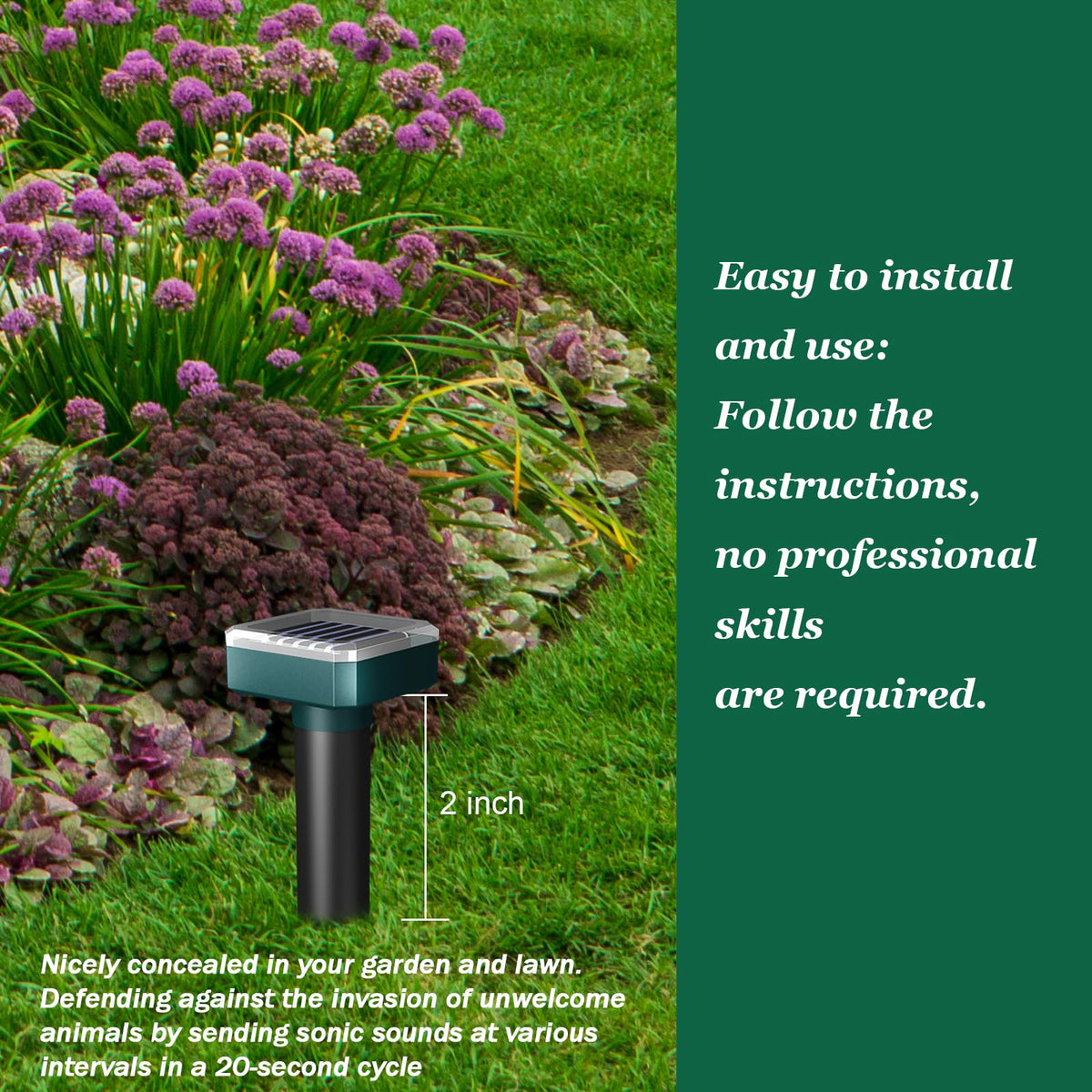 INENNT covers 7,000 sq ft per device with humane deterrent sound.