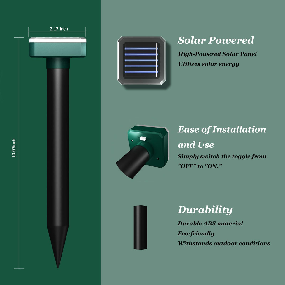 INENNT installation stake in soil illustrates quick, easy setup.