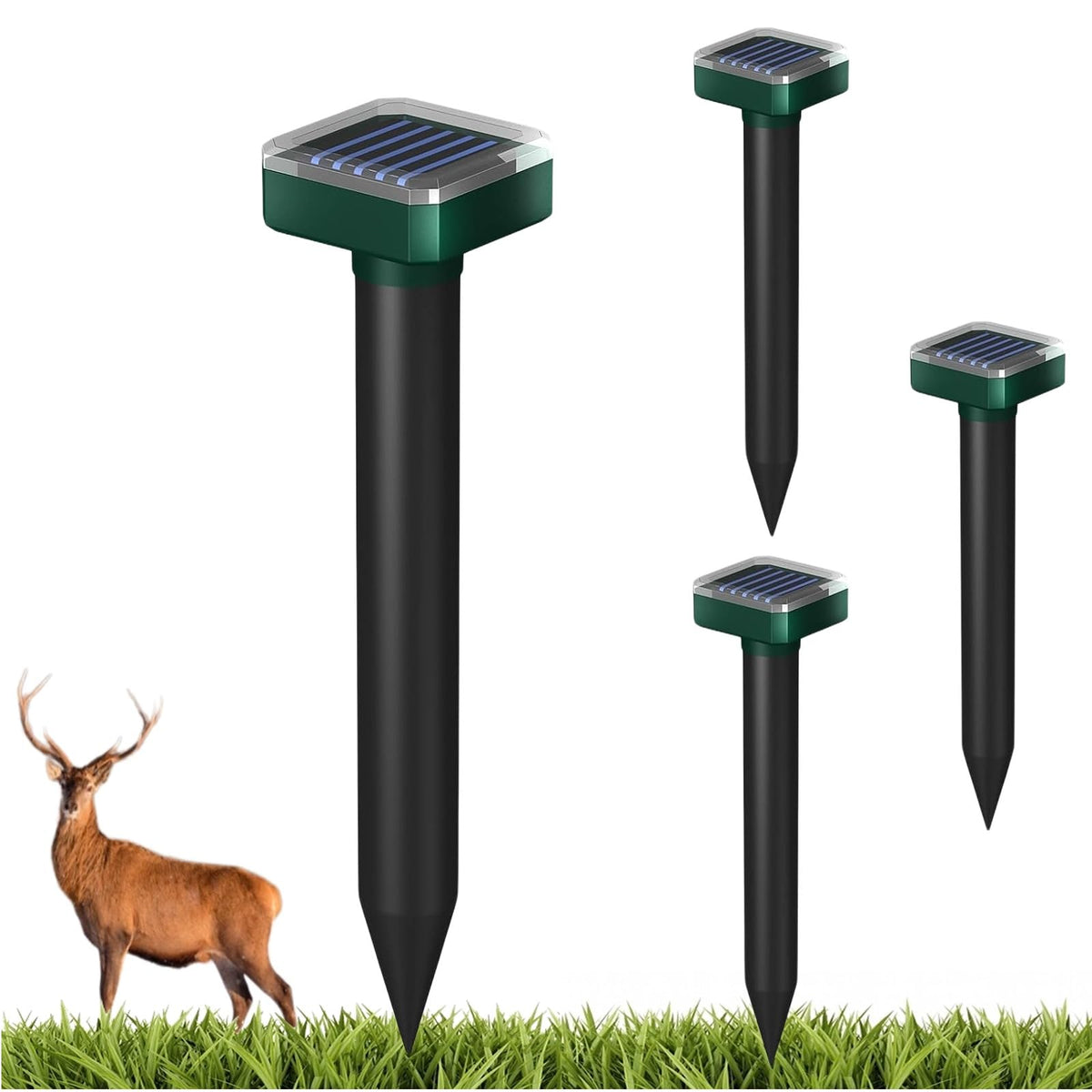 INENNT deer repellent device with solar panel outdoors deterring wildlife up to 7,000 sq ft.