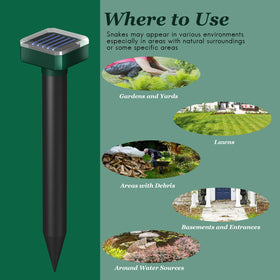 INENNT Snake Away solar stake by the patio helps maintain a snakes-free entertaining space.