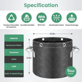 InfiniPower 400G thick nonwoven fabric promotes healthy root aeration.