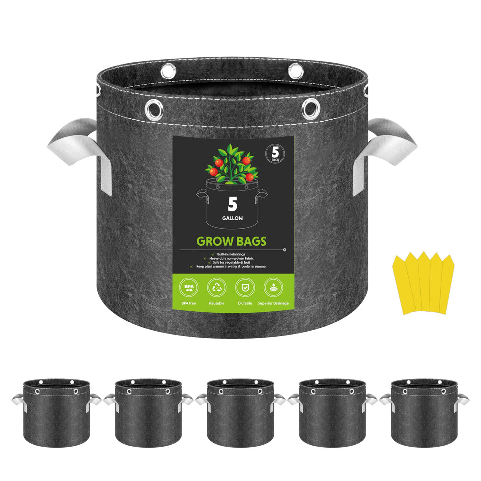 InfiniPower grow bag with built-in metal rings for space-efficient plant training.
