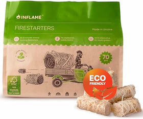 Inflame Fire Starters box with 70 pieces ready for quick lighting