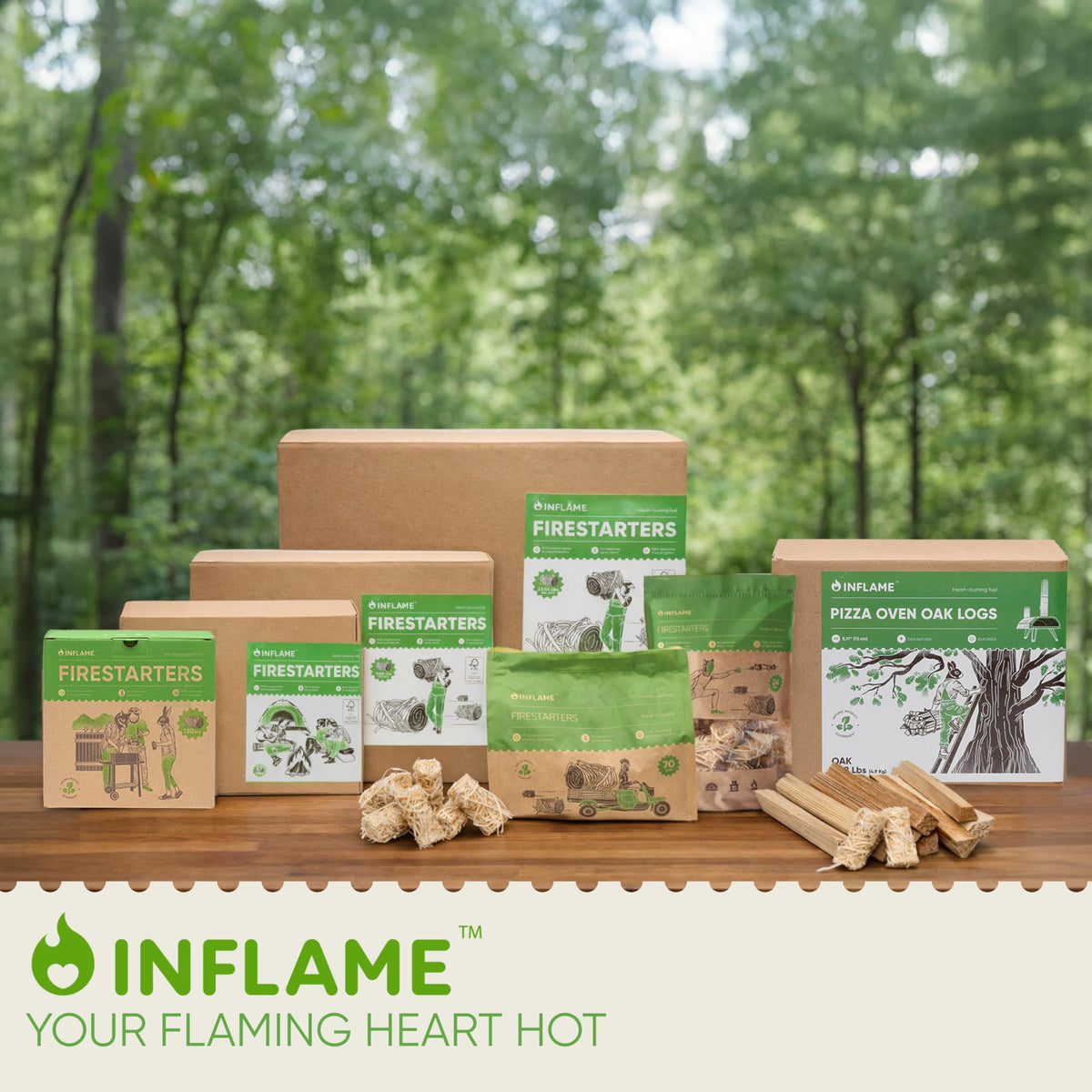 Inflame Fire Starters no mess design with minimal residue