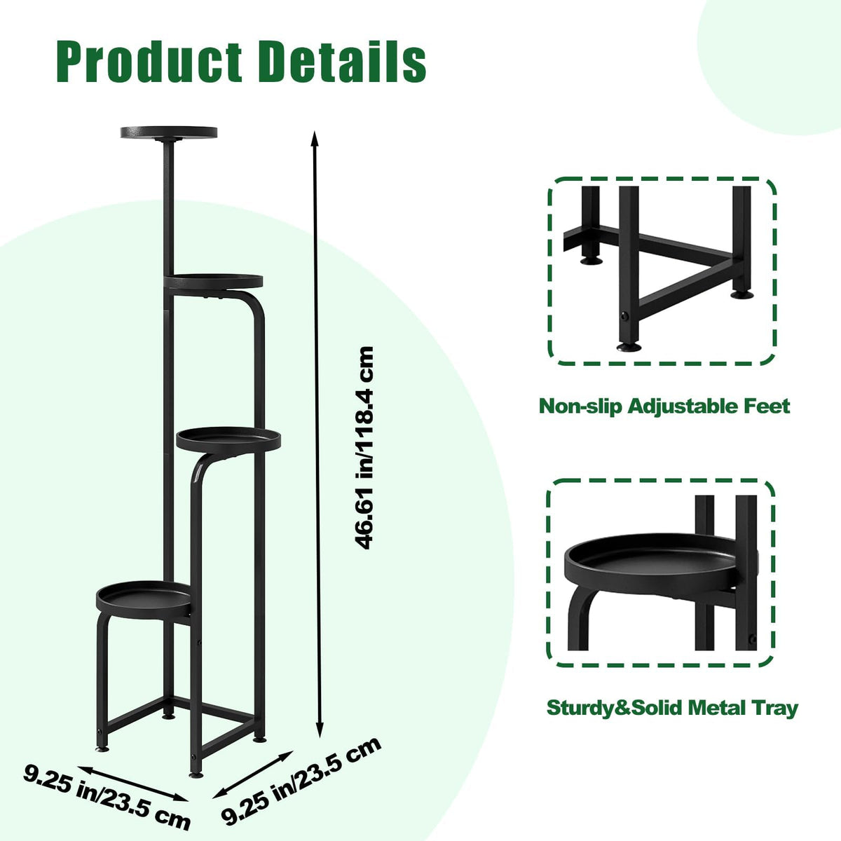 INGIORDAR 4-Tier Plant Shelf assembly shown with step-by-step guidance