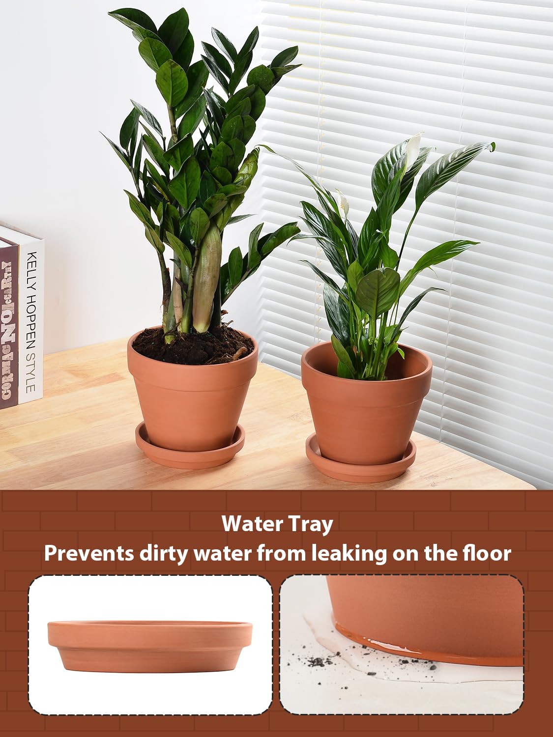 INGOFIN compact terracotta pot fits shelves and windowsills