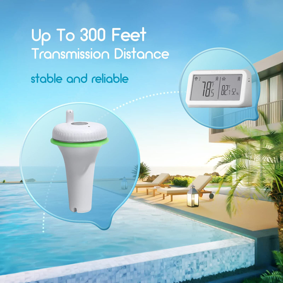 Inkbird IBS-P02R high-precision sensor reads temperatures within ±1°C accuracy.