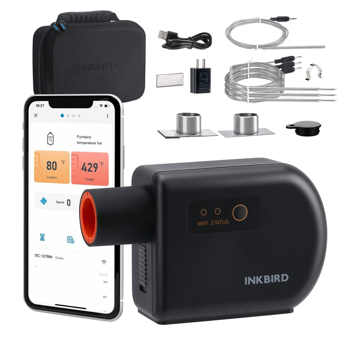 Inkbird ISC-027BW on-grill controller enabling precise remote temperature control