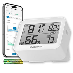 Inkbird ITH-13-B temperature humidity monitor with LCD display for precise home readings and quick checks.