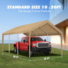 Inmeilifus carport side shot, beige canopy designed for durable outdoor use.