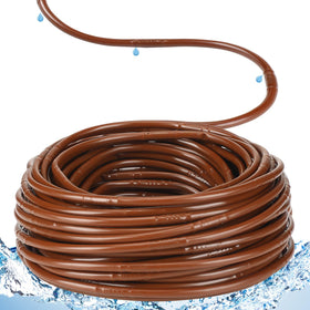 Innconee 100 ft drip tubing with 6 inch emitters delivering steady root zone hydration