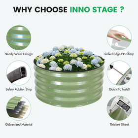 Smooth-edged galvanized bed with reinforced base supports safe gardening