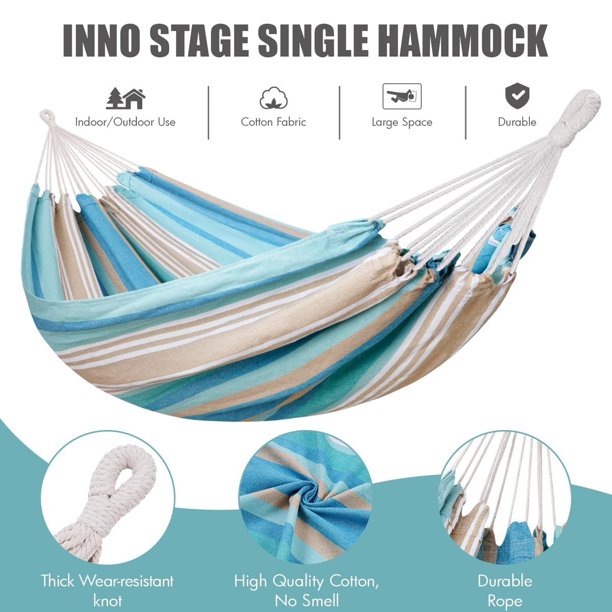 INNO STAGE hammock close-up weave shows durable, breathable fabric.