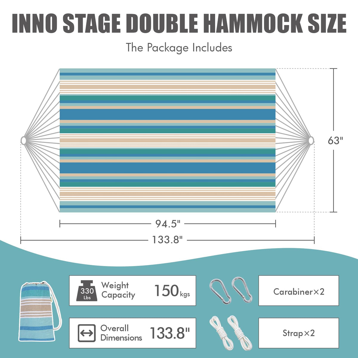 INNO STAGE tree straps hammock setup for quick, tool-free hanging.