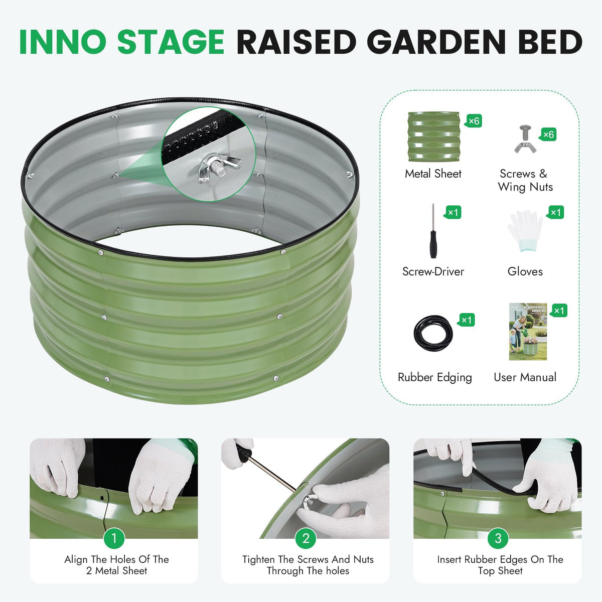 Wobble-free construction provides stable planting on uneven ground