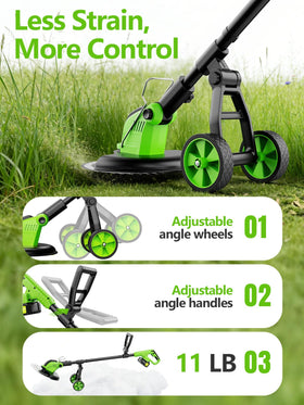 12-inch cutting path provides faster ground coverage for edges