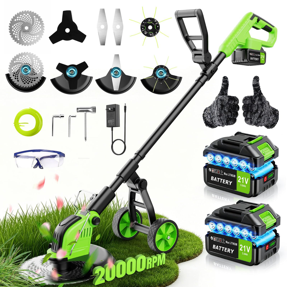 Innopower weed wacker with 800W brushless motor for efficient yard work
