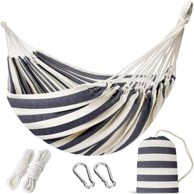 INNO STAGE Double Hammock with tree straps enables quick, sturdy outdoor setup.