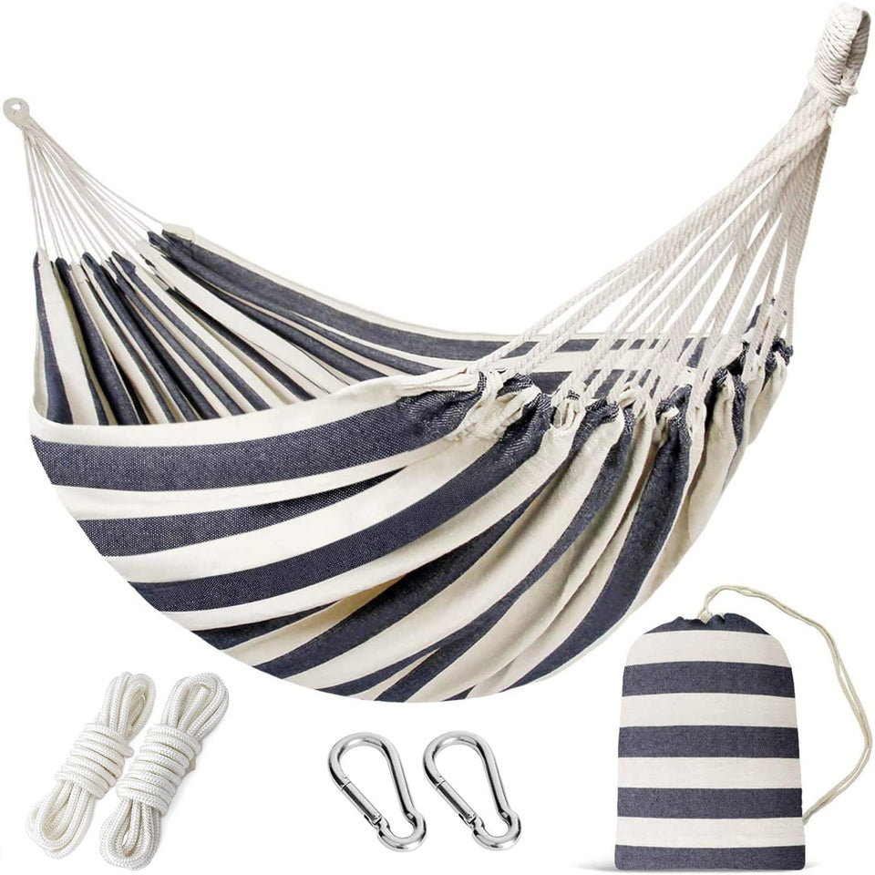 INNO STAGE Double Hammock with tree straps enables quick, sturdy outdoor setup.