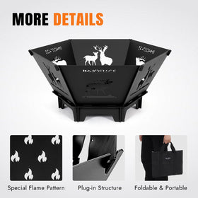 3mm-thick bottom plate and legs provide sturdy support in INNO STAGE Fire Pit.