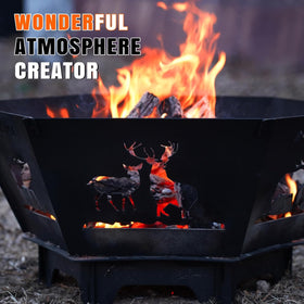 Portable tote bag beside the INNO STAGE Fire Pit for easy transport.