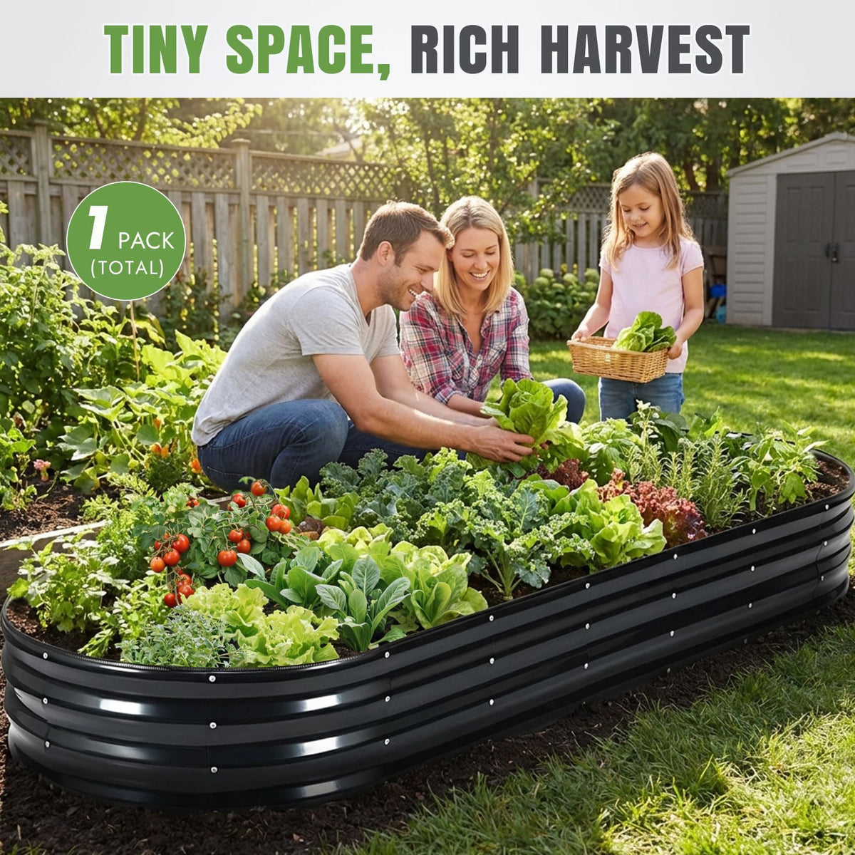 INNO STAGE oval profile shows weather-resistant steel for year-round garden reliability.
