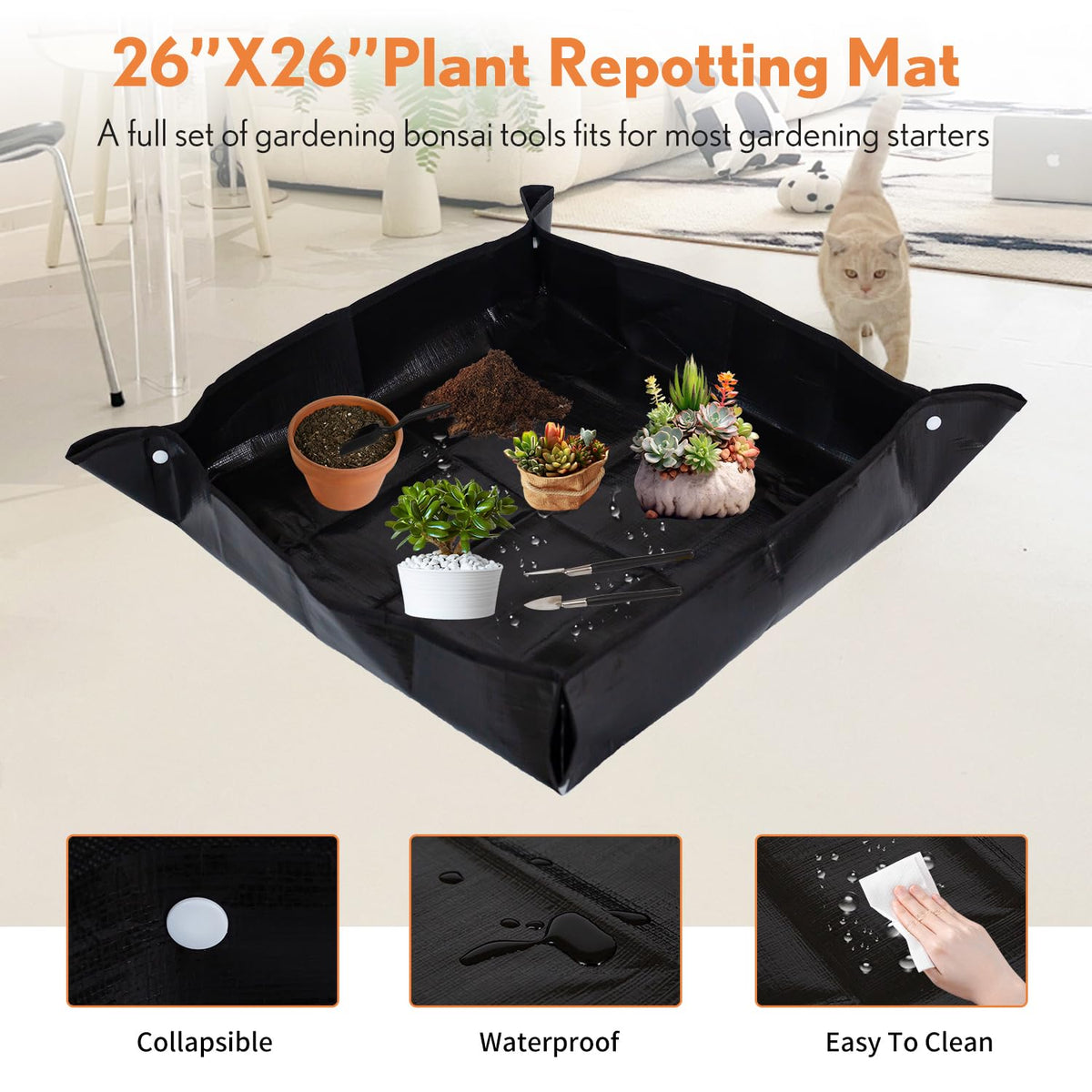 Inntop Plant repotting mat: waterproof, spill-free indoor work.