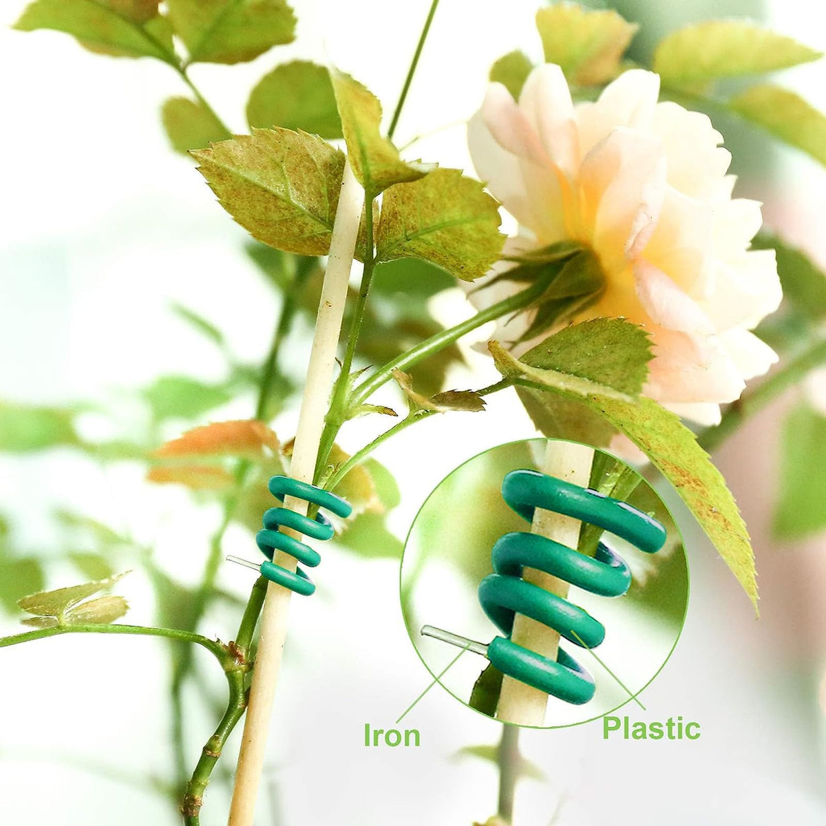 Inomical plant tie demonstrates 15 m length for long garden projects.