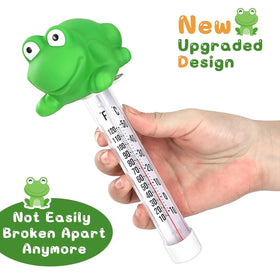 Shatter-resistant Inpool thermometer floats safely on the water surface
