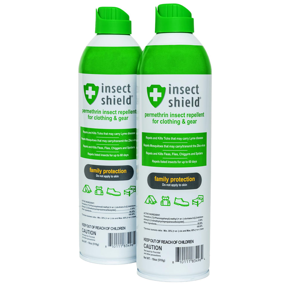 Insect Shield Premium Permethrin Spray bottle ready for outdoor apparel protection.