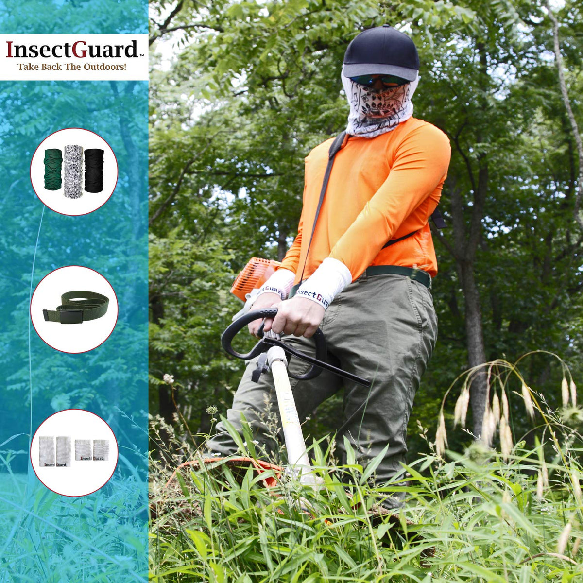 InsectGuard permethrin-treated gaiters label indicating insect protection