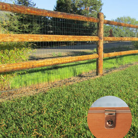 Inslat post-attachment clip on wood or metal post for secure fencing