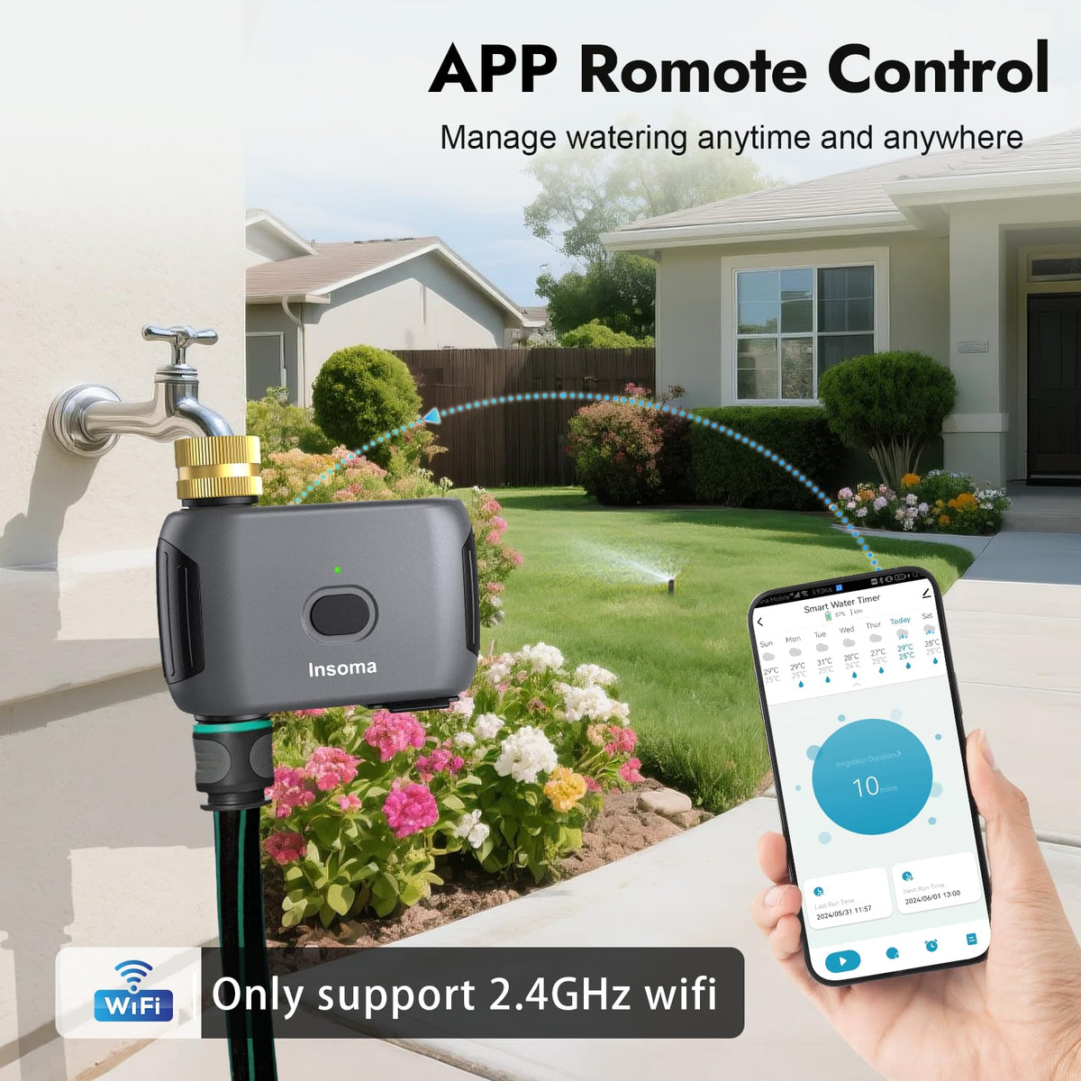 Insoma app-remote-control water timer with Smart Life compatibility