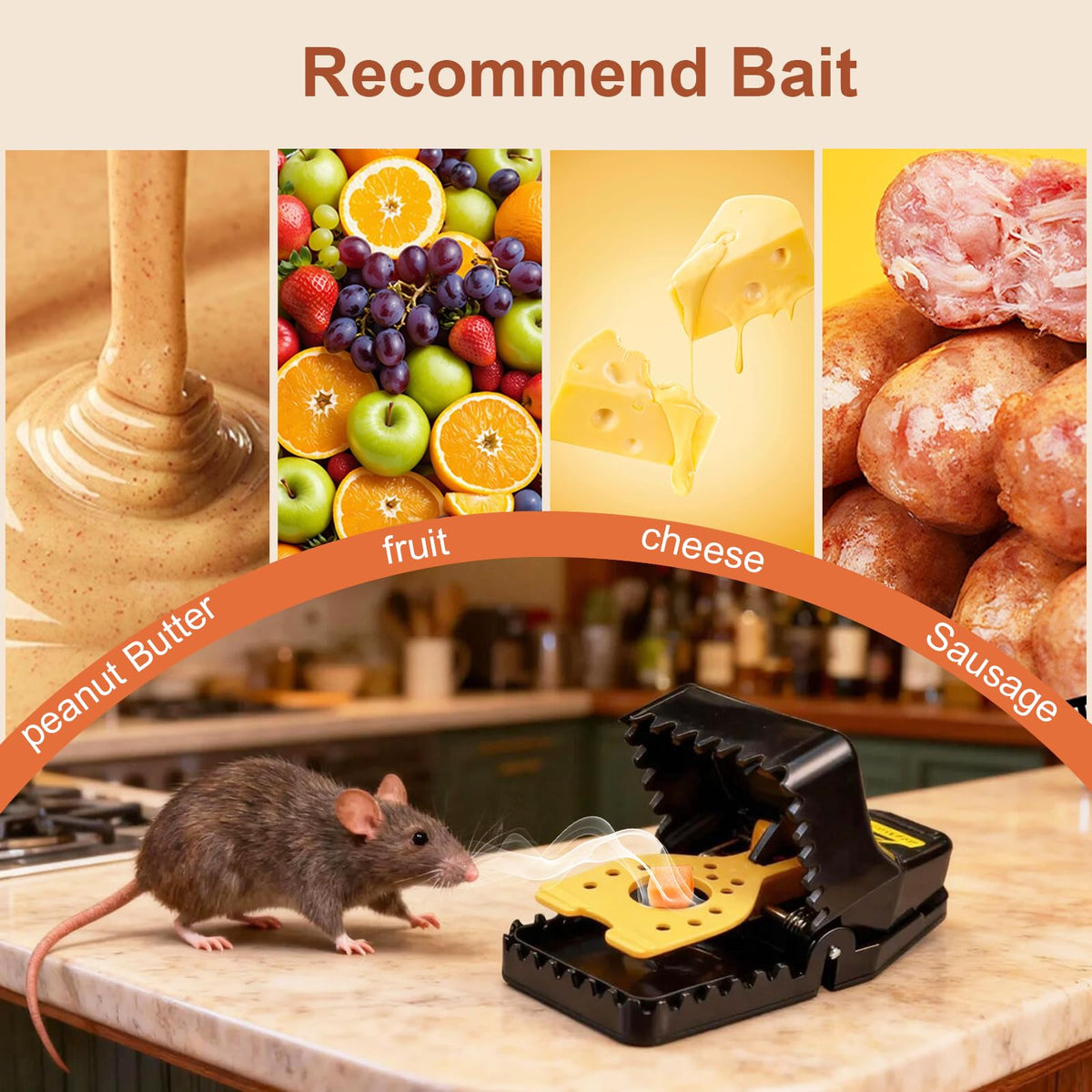 Insoma bait cup for simple baiting with peanut butter