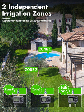 Insoma brass-inlet timer with dual outlets enables efficient watering across garden areas