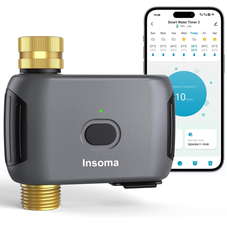 Insoma brass-inlet water timer for durable garden irrigation